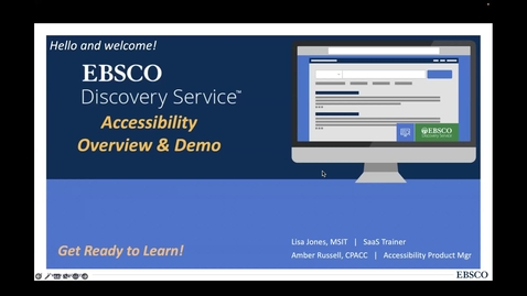 Thumbnail for entry Accessibility Demo of EBSCO Discovery Service