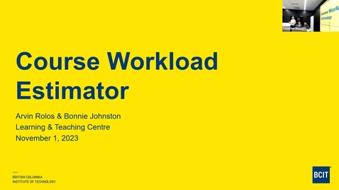 Thumbnail for entry Food for Thought - Course Workload Estimator: A New Tool for Instructors