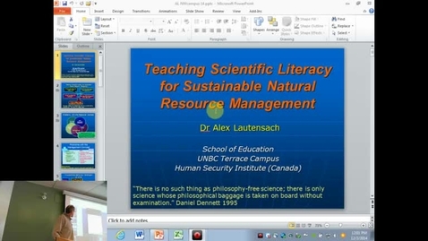 Thumbnail for entry Alex Lautensach - Teaching Scientific Literacy for Sustainable Natural Resource Management