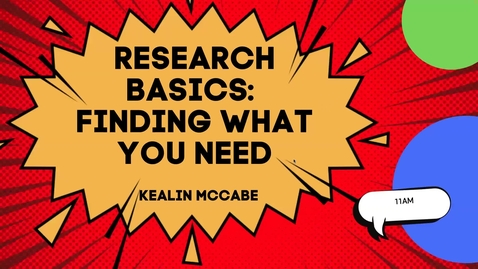 Thumbnail for entry Research Basics - Getting Started
