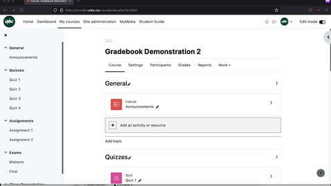 Thumbnail for entry Moodle Gradebook Setup: Weighted Aggregation