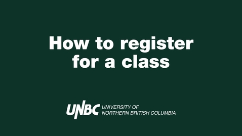Thumbnail for entry How to Register for Classes