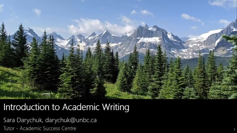 Thumbnail for entry Introduction to Academic Writing