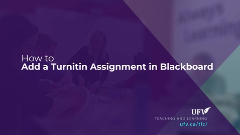 Thumbnail for entry How to add a Turnitin Assignment in Blackboard