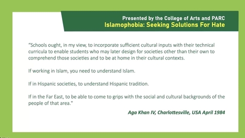 Thumbnail for entry Islamophobia: Seeking Solutions for Hate