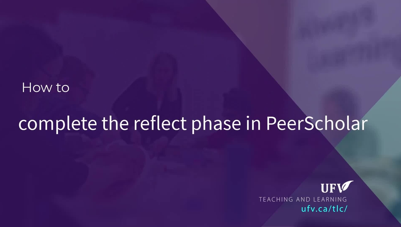 PeerScholar Reflect Phase