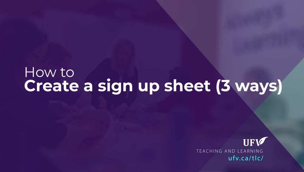 How to create a sign up sheet for students