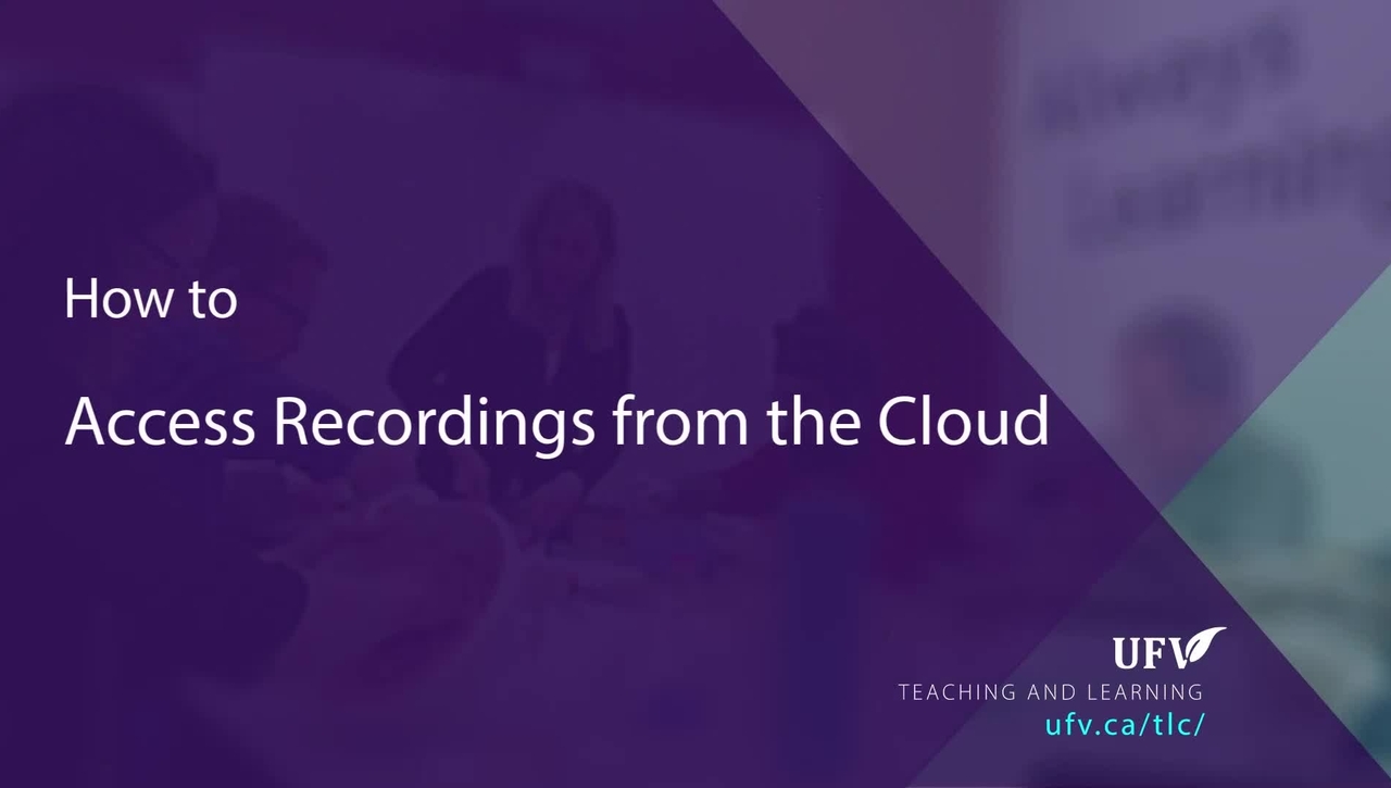 Access Recordings from the cloud