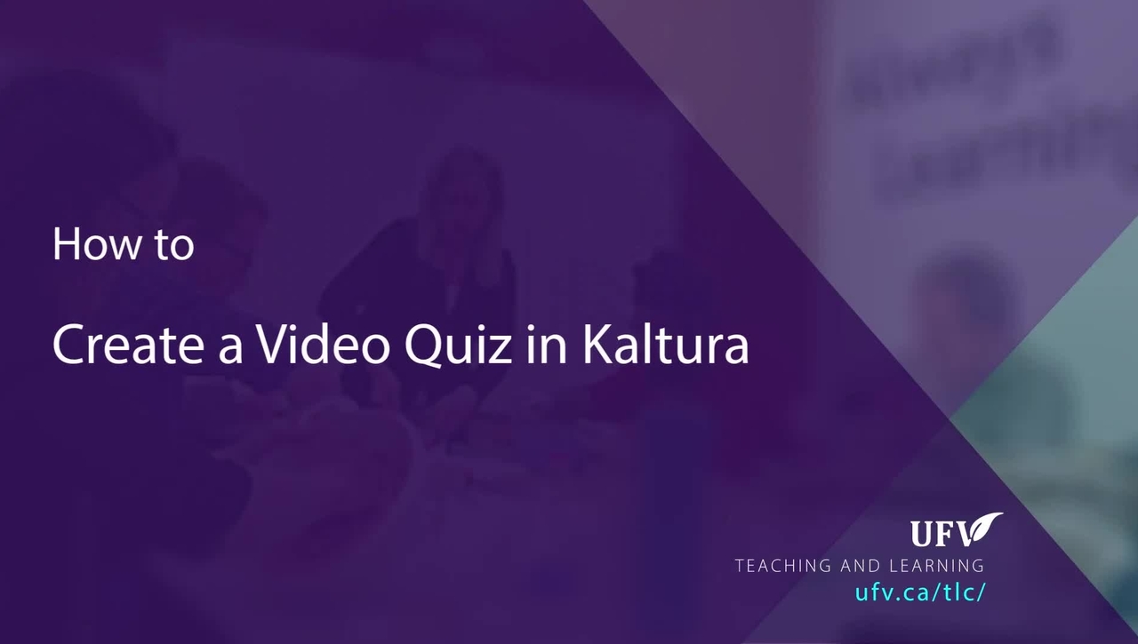 Video Quiz in Kaltura