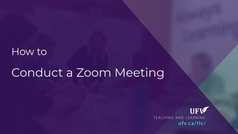 Thumbnail for entry Conduct a Zoom Meeting