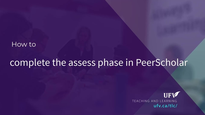 PeerScholar Assess Phase