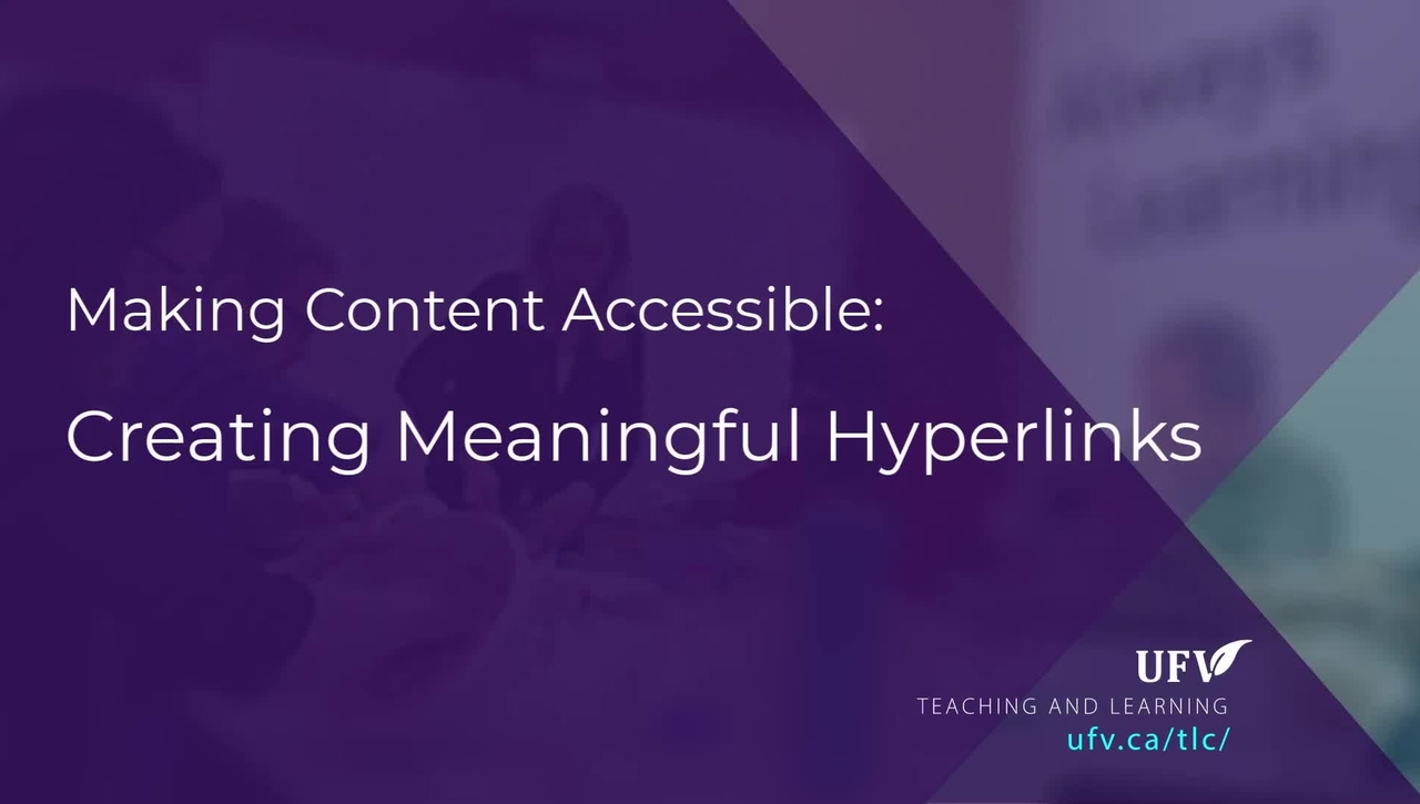 Making Content Accessible - Hyperlinks