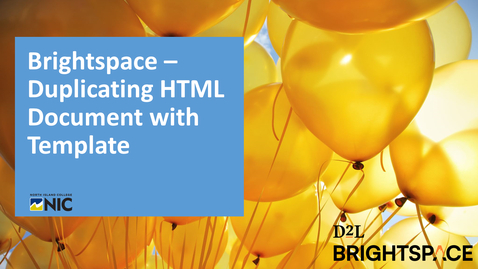 Thumbnail for entry Brightspace - Duplicating One HTML Document with Template