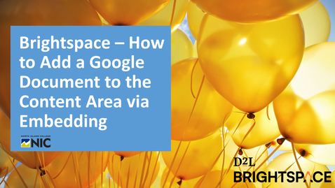 Thumbnail for entry Embedding a Google Doc in Brightspace as a Content Item