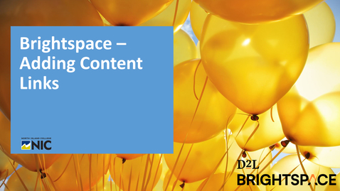 Thumbnail for entry Brightspace - Adding Links in Content Area