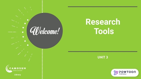 Thumbnail for entry Unit 3 : Research tools (4:13)