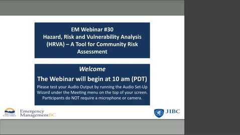 Thumbnail for entry Hazard, Risk and Vulnerability Analysis