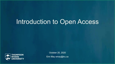 Thumbnail for entry Introduction to Open Access