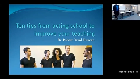 Thumbnail for entry Teaching Learning Symposium 2020: #07, Acting Tips