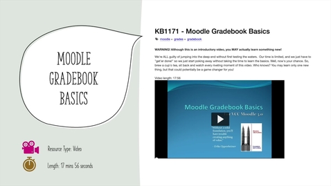 Thumbnail for entry Resources for Moodle Gradebook
