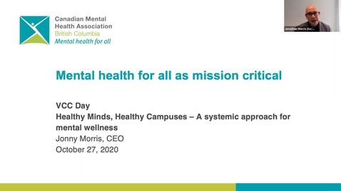 Thumbnail for entry Healthy Minds, Healthy Campuses - VCC Day 2020