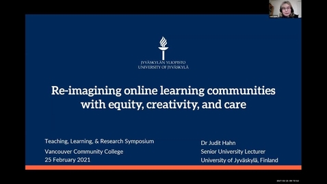 Thumbnail for entry TLR Symposium 2021, Day 1: #02, Keynote, Dr. Judit Hahn
