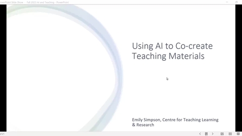 Thumbnail for entry Using AI to Co-Develop Teaching Materials