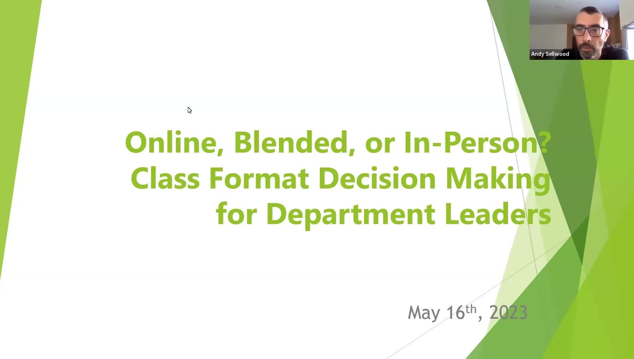 CTLR workshop series: Online, Blended, or In-Person? Class Format Decision Making for Department Leaders