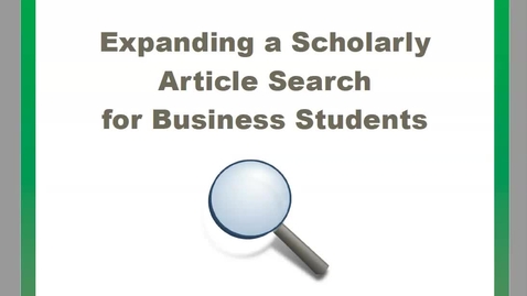 Thumbnail for entry Expanding a Search - Business