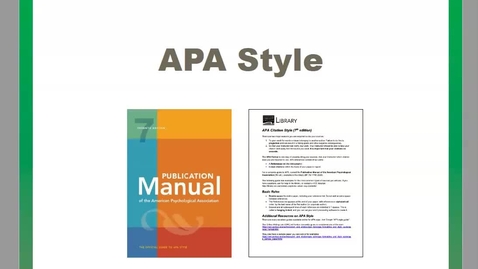 Thumbnail for entry APA Style