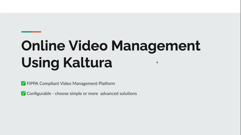 Thumbnail for entry Kaltura - Online Video Management