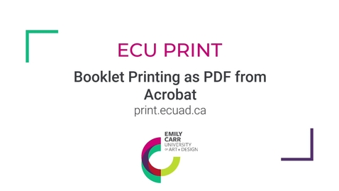 Thumbnail for entry Booklet Printing as PDF from Acrobat