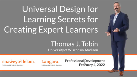 Thumbnail for entry Universal Design for Learning Secrets for Creating Expert Learners