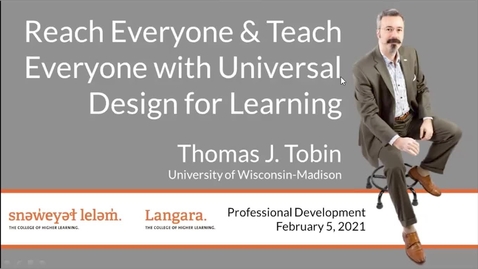 Thumbnail for entry Reach Everyone &amp; Teach Everyone with Universal Design for Learning
