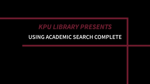 Thumbnail for entry Using Academic Search Complete