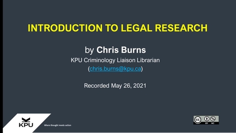 Thumbnail for entry Introduction to Legal Research
