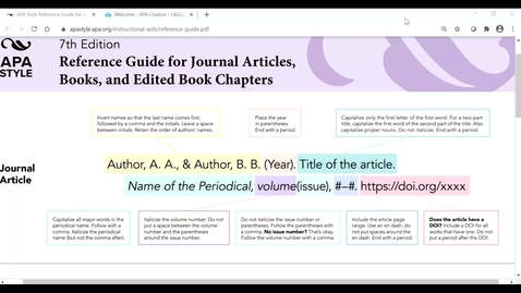 Thumbnail for entry Anatomy of a Journal Article Citation using APA