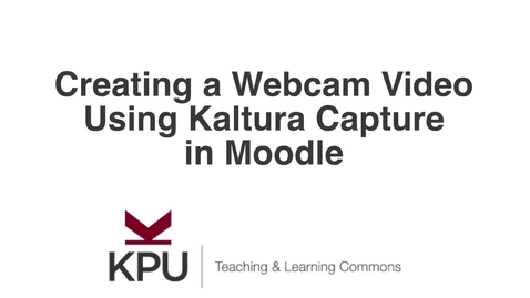 Thumbnail for entry Kaltura Capture Webcam Recording in Moodle