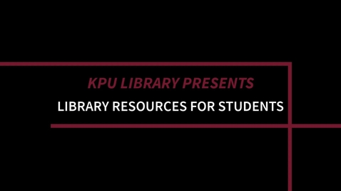 Thumbnail for entry Library Resources for Students
