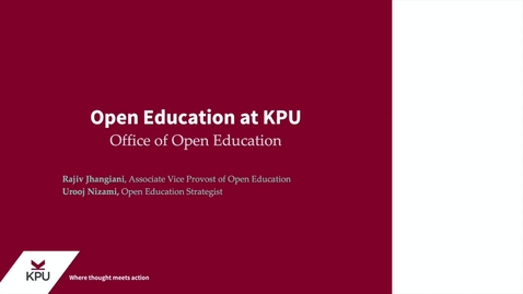 Thumbnail for entry Open Education at KPU