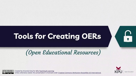 Thumbnail for entry Tools for Creating OERs