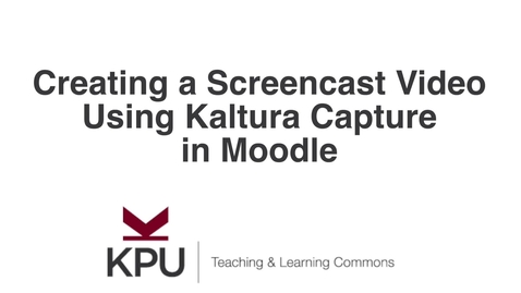 Thumbnail for entry Screencast Recording Using Kaltura Capture in Moodle