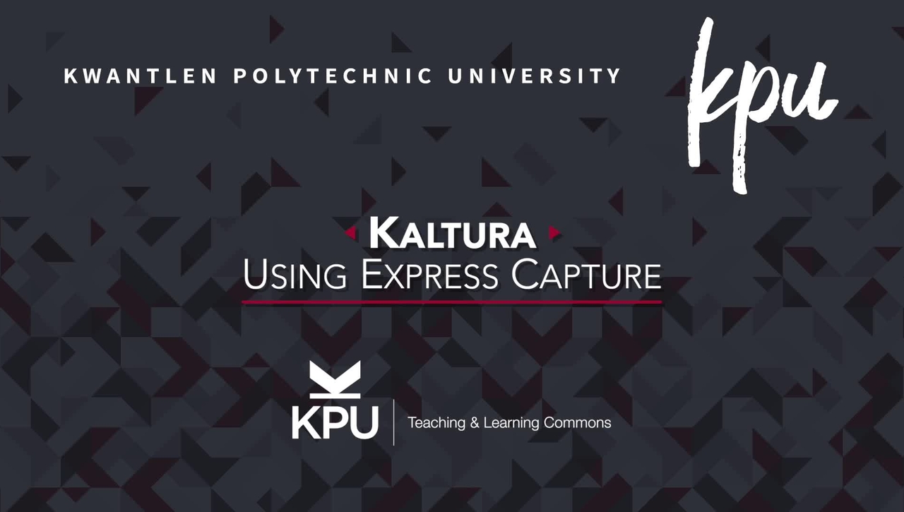 Introduction to Kaltura Express Capture
