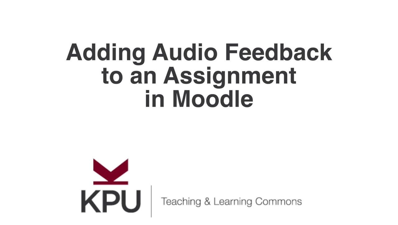 Adding Audio Feedback to an Assignment