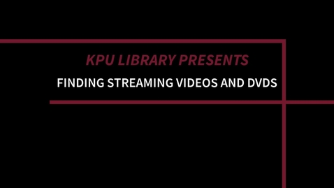 Thumbnail for entry Finding Streaming Videos and DVDs