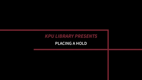 Thumbnail for entry How to place a hold