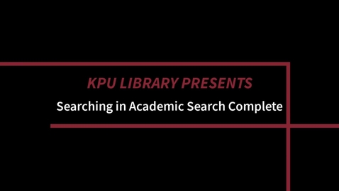 Thumbnail for entry Searching in Academic Search Complete