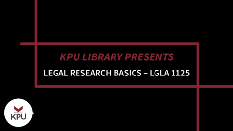 Thumbnail for entry Introduction to Legal Research – LGLA 1125