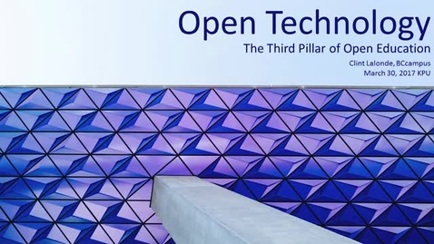 Thumbnail for entry Open Technology: The 3rd Pillar of Open Education
