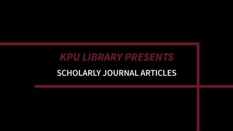 Thumbnail for entry Scholarly Journal Articles